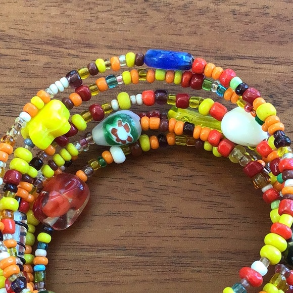 Glass Bead Bracelet Memory Wire Macys - Picture 3 of 4